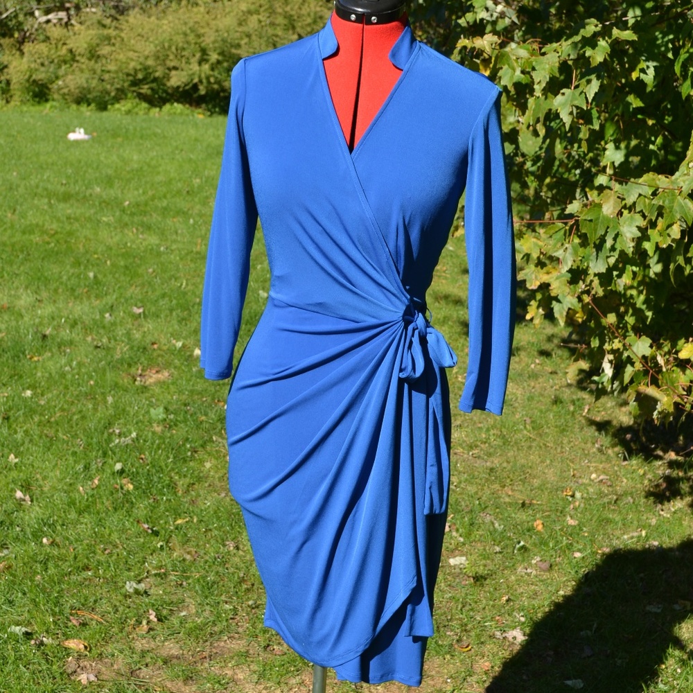Blue Maggy London Wrap Dress